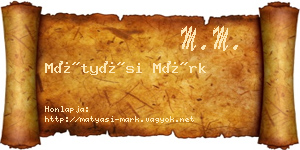 Mátyási Márk névjegykártya